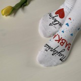 Ponožky, pančuchy, obuv - Maľované ponožky pre babku s nápisom: - 11644698_