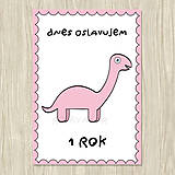 Papiernictvo - Dinosaurus - míľnikové kartičky - 11647070_