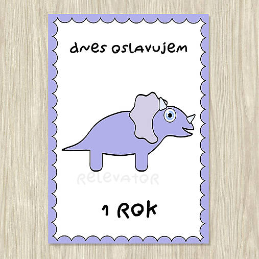 Papiernictvo - Dinosaurus - míľnikové kartičky (triceratops) - 11647077_