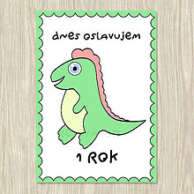 Papiernictvo - Dinosaurus - míľnikové kartičky (tyranosaurus Rex) - 11647058_