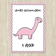 Papiernictvo - Dinosaurus - míľnikové kartičky - 11647070_