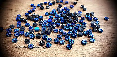 Komponenty - Ozdobné kamienky 6 mm  (Modrá) - 11650855_