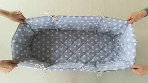 Detský textil - Vlnienka Hniezdo do vaničky kočíka 100% bavlna Bodka šedá pastelová na mieru - 11650286_