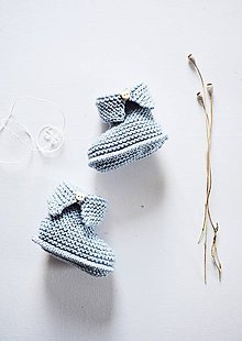 Detské topánky - Papučky pre bábätko - chlapčeka (Bledomodrá - dĺžka: 9 cm) - 11650531_