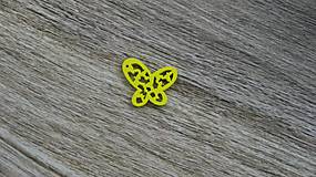 Polotovary - Drevený výrez motýľ 2,5 cm - výber z viac farieb, 1 ks (žltý) - 11649160_