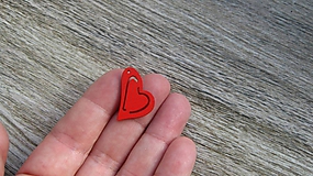 Polotovary - Drevený výrez srdce 2,5 cm - výber z viac farieb, 1 ks - 11649315_