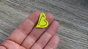 Polotovary - Drevený výrez srdce 2,5 cm - výber z viac farieb, 1 ks (žlté) - 11649327_