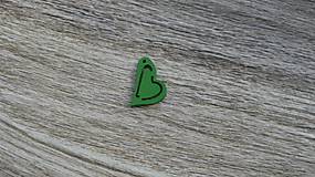 Polotovary - Drevený výrez srdce 2,5 cm - výber z viac farieb, 1 ks (zelené) - 11649341_