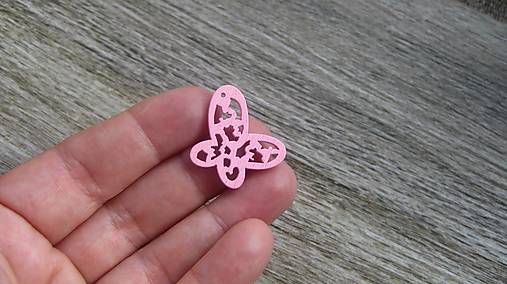 Drevený výrez motýľ 2,5 cm - výber z viac farieb, 1 ks (ružový)
