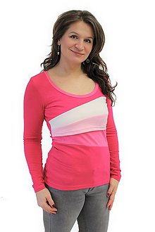 Oblečenie na dojčenie - Dojčiace tričko 3v1 dlhý rukáv, barené PD - 11651927_