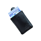 Peňaženky - Kožený obal na karty s RFID ochranou čierny - 11653411_