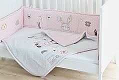 Detský textil - Deka pre dievčatko ružovo-šedá kvety - 11655089_