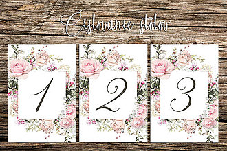 Papiernictvo - Svadba - číslovanie stolov, čísla (Vzor 7) - 11660949_