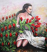 Obrazy - ,,Kráska a tulipány,, - 11663249_