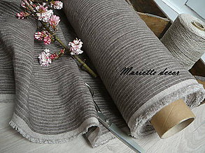 Textil - odstín stripes SMOKY BROWN/WHITE..100% len metráž - 11668318_
