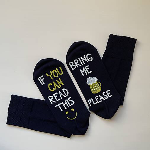 Maľované ponožky pre milovníka piva (Čierne)