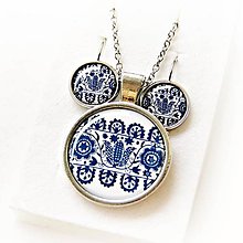 Sady šperkov - sada Folklórny ornament modrý 1 - 11667384_