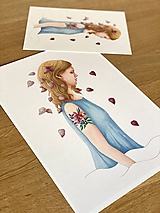 Grafika - Dievča s fitóniou - Print | Botanická ilustrácia - 11669534_