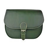 Kabelky - Kožená lovecká kabelka v tmavo zelenej farbe, ručne tieňovaná - 11669994_