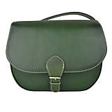 Kabelky - Kožená lovecká kabelka v tmavo zelenej farbe, ručne tieňovaná - 11669999_