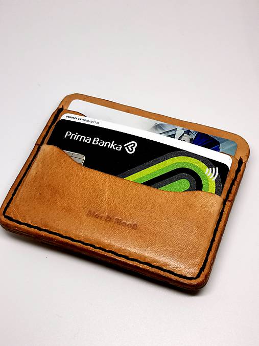  - Kožená minimalistická peňaženka s klipom  - 11672494_