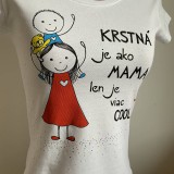 Originálne maľované tričko pre KRSTNÚ/ KRSTNÉHO s 2 postavičkami (KRSTNÁ +chlapček 1)
