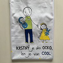 Topy, tričká, tielka - Originálne maľované tričko s 3 postavičkami (KRSTNÝ + bábätko (chlapček) + dievčatko) - 11674006_