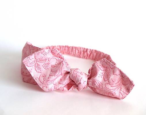 Ozdoby do vlasov - Čelenka s mašlou ružová Romantic - 11676325_