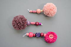Kľúčenky - Kľúčenky s bombuľkami pink (Ružová) - 11676490_