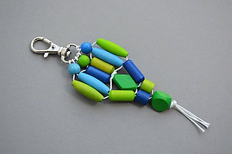 Kľúčenky - Kľúčenky s malou karabínkou (Zeleno modrá) - 11676900_