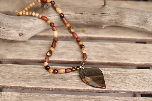 Náhrdelník z minerálov tigrie oko, jaspis, záhneda