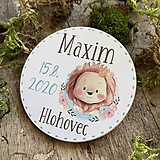 Detské doplnky - Magnetky na pamiatku s dátumom narodenia a menom dieťatka levík - 11679226_