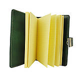 Papiernictvo - Kožený zápisník na heslový zámok, ručne tieňovaný, zelená farba - 11679660_