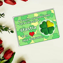 Papiernictvo - Pohľadnica štvorlístok pre šťastie (multicolor) - 11679063_