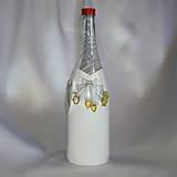 Nádoby - Ozdobná fľaša Svadobné vínko - 11683189_