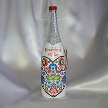 Nádoby - Ozdobná fľaša Svadobné vínko - 11683185_