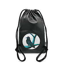 Batohy - Čierny koženkový ruksak CROW / VRANA - 11681343_