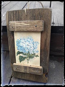 Dekorácie - Vidiecky botanický obrázok hortenzia modrá - 11682371_