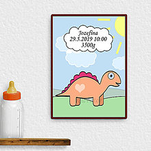 Grafika - Grafika k narodeniu dieťaťa dinosaurus (stegosaurus) - 11683006_