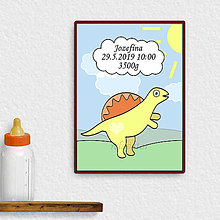 Grafika - Grafika k narodeniu dieťaťa dinosaurus (spinosaurus) - 11683007_