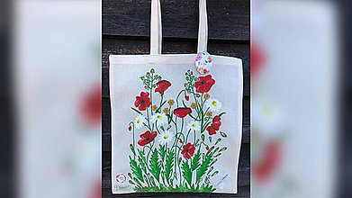 Nákupné tašky - ♥ Plátená, ručne maľovaná taška ♥ (S14) - 11684049_