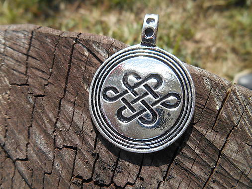 Pánske šperky - nekonečný uzol-celtic amulet (nekonečný uzol-prívesok) - 11687509_