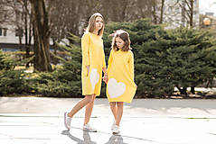 Detské oblečenie - Teplákové šaty "mama a dcéra" Minna 3/4rukáv (S) - 11686632_
