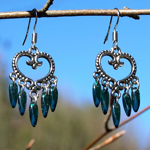 Náušnice - Náušničky Srdiečka tyrkysové - 11686929_