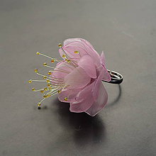 Prstene - Prsteň ružový kvet z recyklovaných PET fliaš - 11687498_