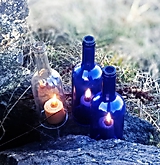 Svietidlá - Lampa z lahve - modrá - 11687377_