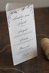 Papiernictvo - "Eukalyptus s kvietkami" - TROJHRAN na svadobný stôl - 11685800_