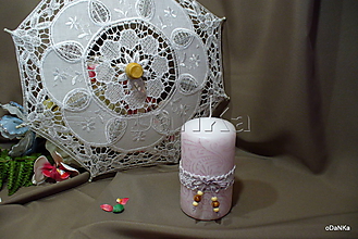 Svietidlá a sviečky - dekoračná sviečka Ružová - 11688907_
