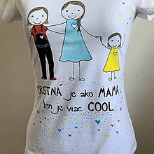 Topy, tričká, tielka - Originálne maľované tričko s 3 postavičkami (KRSTNÁ + dievčatko + dievča) - 11689266_