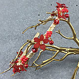 Ozdoby do vlasov - Wedding Sakura RED Crystals Collection ... čelenka - 11689802_